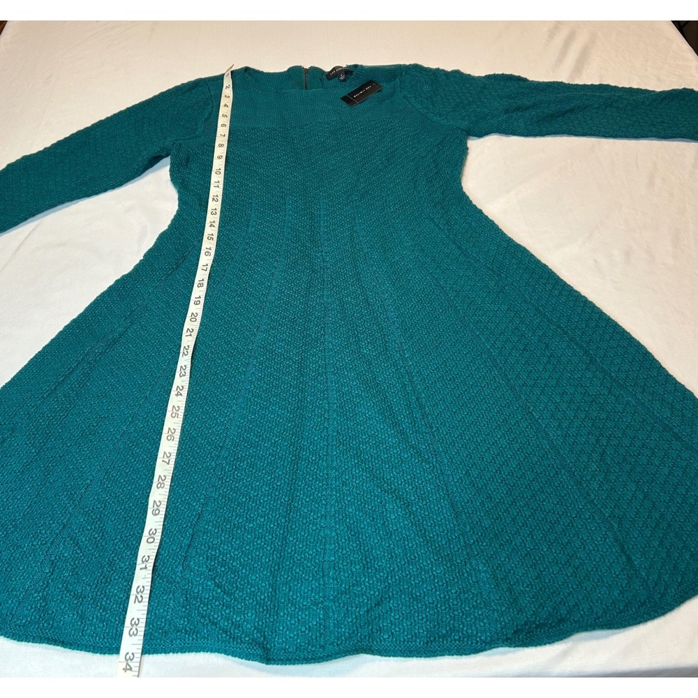 The Limited Teal Green Textured Knit Fit and Flare Sweater Dress Size S NWT